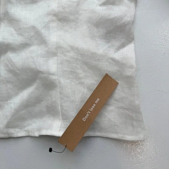 Reformation Tallulah White 100% Linen Button Up Front Top Large NWT - Picture 6 of 12